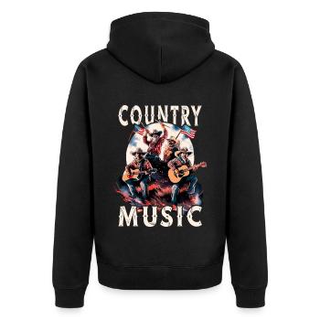 Musique Country Guitare Guitariste Chanteur USA Vintage - Veste à capuche bio Premium Unisexe - noir - Dos - Nico (187cm)