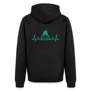 Heartbeat Badminton Badminton Badminton - Veste à capuche bio Premium Unisexe - noir - Dos - Nico (187cm)