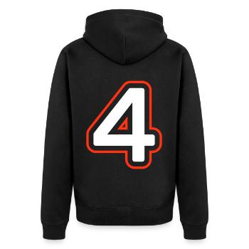 Symbole à 4 chiffres - Veste à capuche bio Premium Unisexe - noir - Dos - Nico (187cm)