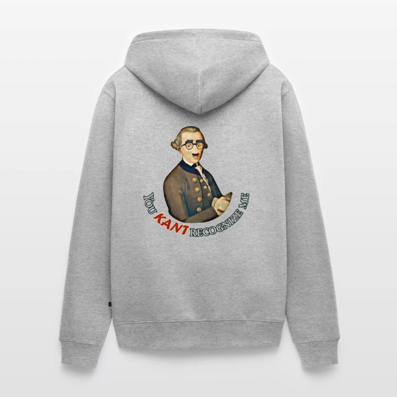 Funny Philosopher: Can't recognize Immanuel Kant Unisex Premium Organic Zip Hoodie