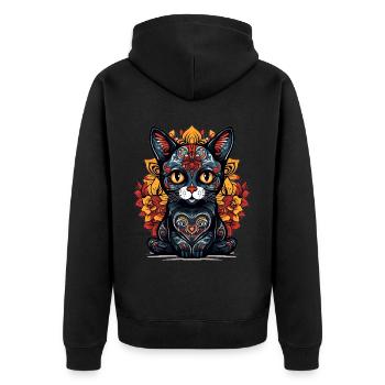 Souci mexicain Chat 2 - Veste à capuche bio Premium Unisexe - noir - Dos - Nico (187cm)
