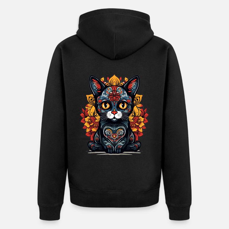 Souci mexicain Chat 2 - Veste à capuche bio Premium Unisexe - noir