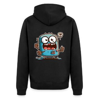 Votre compagnon du matin - Veste à capuche bio Premium Unisexe - noir - Dos - Nico (187cm)