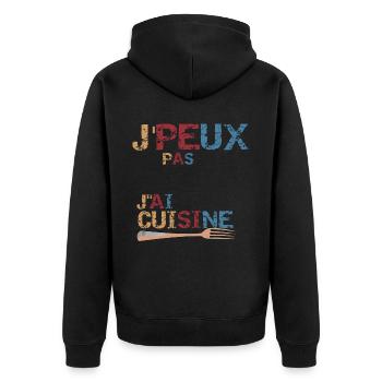 J'peux pas j'ai cuisine - Veste à capuche bio Premium Unisexe - noir - Dos - Nico (187cm)