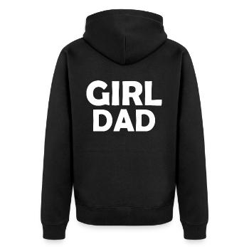 Girl dad - Unisex Premium Bio Zip Hoodie - Schwarz - Hinten - Nico (187cm)
