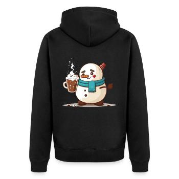 Souhaits d’hiver chaleureux - Veste à capuche bio Premium Unisexe - noir - Dos - Nico (187cm)