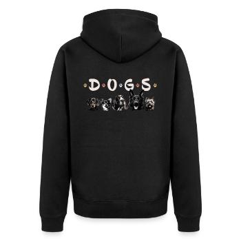 Hund Hunde Schäferhund Chiwawa Dackel Hundehalter - Unisex Premium Bio Zip Hoodie - Schwarz - Hinten - Nico (187cm)