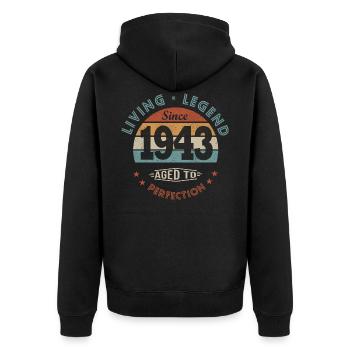 legend since 1943 Born In 1943 birthday 79 years - Unisex Premium Organic Zip Hoodie - black - Back - Nico (187cm)
