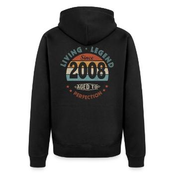 legend since 2008 cadeau anniversaire 14 ans - Veste à capuche bio Premium Unisexe - noir - Dos - Nico (187cm)