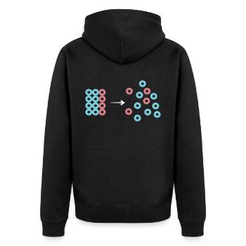 Entropie Maschinenbauer - Unisex Premium Bio Zip Hoodie - Schwarz - Hinten - Nico (187cm)