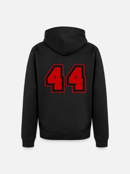 44 number symbol - Unisex Premium Organic Zip Hoodie - black