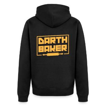 Bäcker Geschenke- Bäcker Tshirt - Unisex Premium Bio Zip Hoodie - Schwarz - Hinten - Nico (187cm)