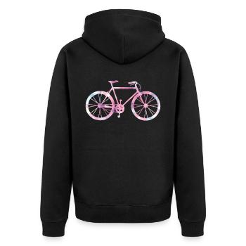 Vélo femme - Veste à capuche bio Premium Unisexe - noir - Dos - Nico (187cm)