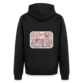 Porto Portugal Watercolor Sketch Drawn Illustratio - Unisex Premium Organic Zip Hoodie - black - Back - Nico (187cm)