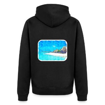 Maldives Watercolor Sketch Hand Drawn Illustration - Unisex Premium Organic Zip Hoodie - black - Back - Nico (187cm)