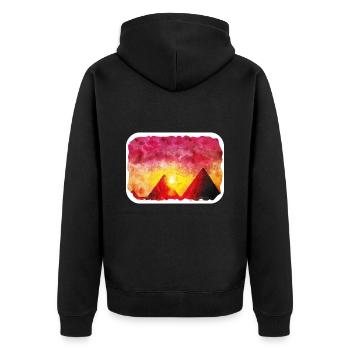 Cairo Egypt Watercolor Sketch Drawn Illustration - Unisex Premium Organic Zip Hoodie - black - Back - Nico (187cm)