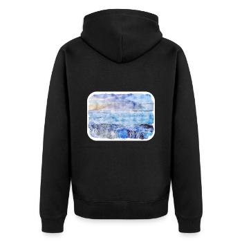 Kapstadt Südafrika Aquarell Skizze Farbe - Unisex Premium Bio Zip Hoodie - Schwarz - Hinten - Nico (187cm)