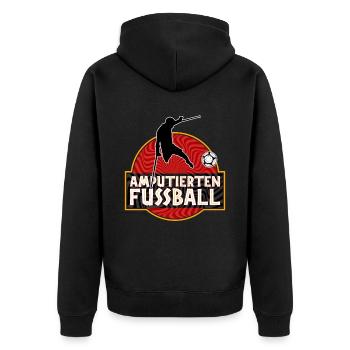 Amputierten Fussball Verein Sport - Unisex Premium Bio Zip Hoodie - Schwarz - Hinten - Nico (187cm)