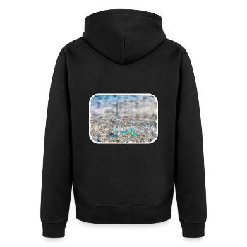 Dubai UAE Watercolor Sketch Hand Drawn Painting - Unisex Premium Organic Zip Hoodie - black - Back - Nico (187cm)