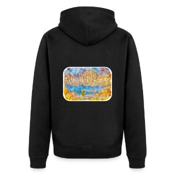 Arizona USA Aquarelle Dessin Dessin Illustration - Veste à capuche bio Premium Unisexe - noir - Dos - Nico (187cm)