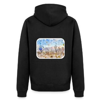 Dinde Aquarelle Esquisse Dessinée à la main Illustration - Veste à capuche bio Premium Unisexe - noir - Dos - Nico (187cm)