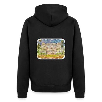 Allemagne Aquarelle Esquisse Dessinée à la main Illustration - Veste à capuche bio Premium Unisexe - noir - Dos - Nico (187cm)