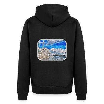 Istanbul Turkey Watercolor Sketch Illustration - Unisex Premium Organic Zip Hoodie - black - Back - Nico (187cm)