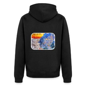 italie croquis aquarelle illustration dessinée à la main - Veste à capuche bio Premium Unisexe - noir - Dos - Nico (187cm)