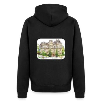 Allemagne croquis aquarelle illustration dessinée à la main - Veste à capuche bio Premium Unisexe - noir - Dos - Nico (187cm)