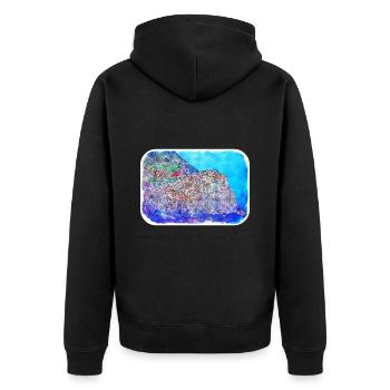 Italy Watercolor Sketch Hand Drawn Illustration - Unisex Premium Organic Zip Hoodie - black - Back - Nico (187cm)