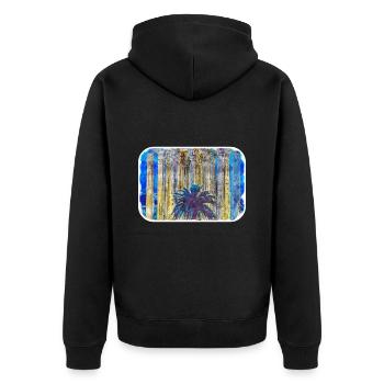 Athènes Grèce Aquarelle Sketch Illustration - Veste à capuche bio Premium Unisexe - noir - Dos - Nico (187cm)