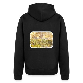 Allemagne croquis aquarelle illustration dessinée à la main - Veste à capuche bio Premium Unisexe - noir - Dos - Nico (187cm)