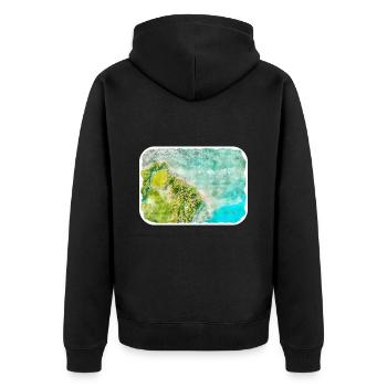 Maldives Watercolor Sketch Hand Drawn Illustration - Unisex Premium Organic Zip Hoodie - black - Back - Nico (187cm)