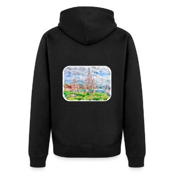 San Miguel De Allende Mexique Aquarelle Esquisse Dra - Veste à capuche bio Premium Unisexe - noir - Dos - Nico (187cm)