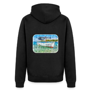croatie, aquarelle, croquis, main, dessiné, illustration - Veste à capuche bio Premium Unisexe - noir - Dos - Nico (187cm)