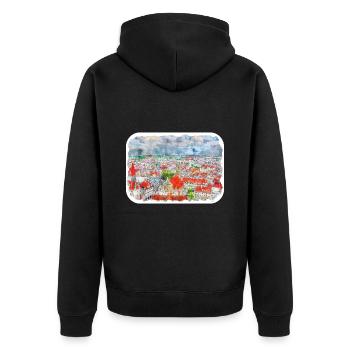 Allemagne Aquarelle Esquisse Dessinée à la main Illustration - Veste à capuche bio Premium Unisexe - noir - Dos - Nico (187cm)