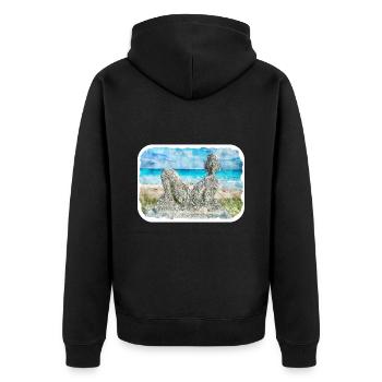 Mexique Aquarelle Esquisse Dessinée à la main Illustration - Veste à capuche bio Premium Unisexe - noir - Dos - Nico (187cm)