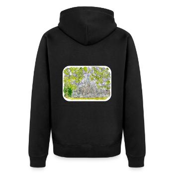 Canada Aquarelle Sketch Illustration dessinée à la main - Veste à capuche bio Premium Unisexe - noir - Dos - Nico (187cm)