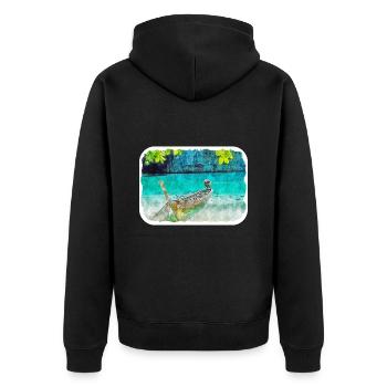 Thaïlande Aquarelle Esquisse Dessinée à la Main Illustration - Veste à capuche bio Premium Unisexe - noir - Dos - Nico (187cm)