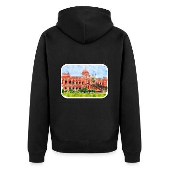 Dhaka Bangladesh Aquarelle Esquisse Dessinée Illustrat - Veste à capuche bio Premium Unisexe - noir - Dos - Nico (187cm)