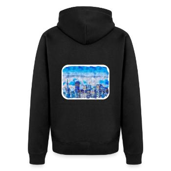 San Francisco Usa Watercolor Sketch Painting - Unisex Premium Organic Zip Hoodie - black - Back - Nico (187cm)