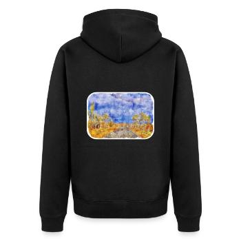 Australie Aquarelle Esquisse Dessinée à la Main Peinture - Veste à capuche bio Premium Unisexe - noir - Dos - Nico (187cm)
