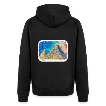 Le Caire Egypte Aquarelle Esquisse Dessinée Illustration - Veste à capuche bio Premium Unisexe - noir - Dos - Nico (187cm)