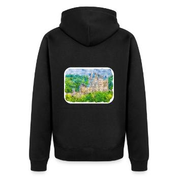Allemagne Aquarelle Esquisse Dessinée à la main Illustration - Veste à capuche bio Premium Unisexe - noir - Dos - Nico (187cm)
