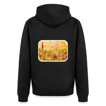 Cairo Egypt Watercolor Sketch Drawn Illustration - Unisex Premium Organic Zip Hoodie - black - Back - Nico (187cm)