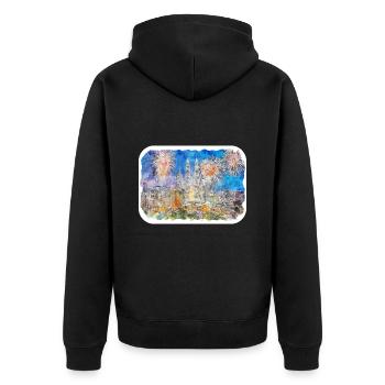 Malaisie Aquarelle Esquisse Dessinée à la Main Illustration - Veste à capuche bio Premium Unisexe - noir - Dos - Nico (187cm)