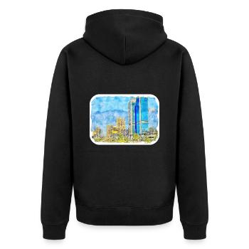 Cairo Egypt Watercolor Sketch Drawn Illustration - Unisex Premium Organic Zip Hoodie - black - Back - Nico (187cm)