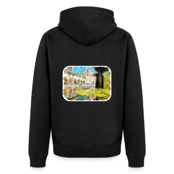 California Usa Watercolor Sketch Drawn Illustratio - Unisex Premium Organic Zip Hoodie - black - Back - Nico (187cm)