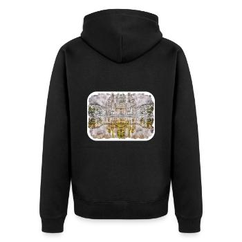 Vienne Autriche Aquarelle Esquisse Dessinée Illustratio - Veste à capuche bio Premium Unisexe - noir - Dos - Nico (187cm)