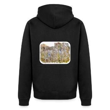 Europa Aquarellskizze Handgezeichnete Illustration - Unisex Premium Bio Zip Hoodie - Schwarz - Hinten - Nico (187cm)